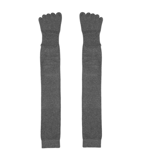 Women Charcoal Grey Solid Knee-Length Yoga Socks